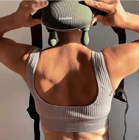 Hands-free adjustable massager GIF